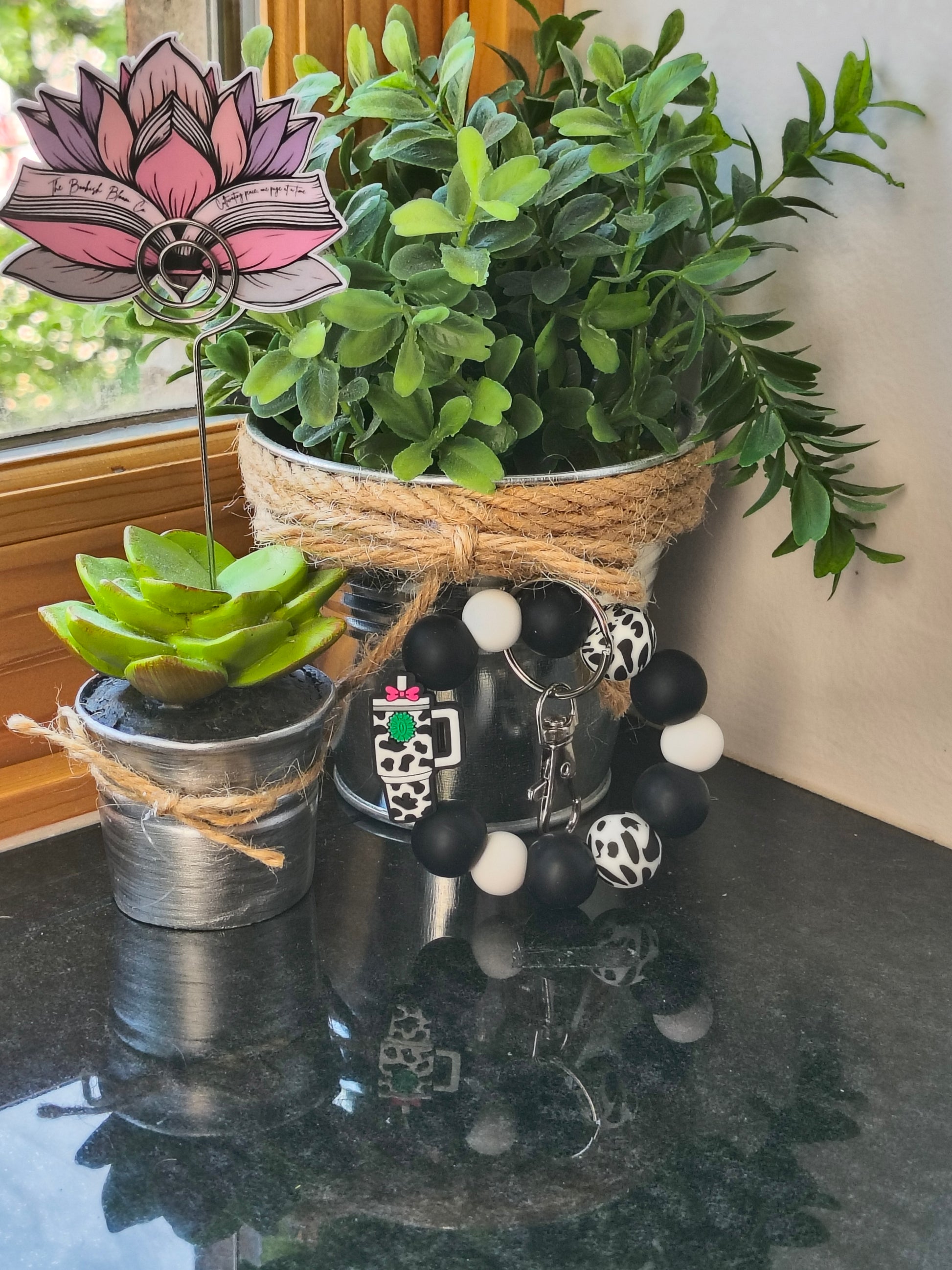 Cow Print Tumbler Keychain